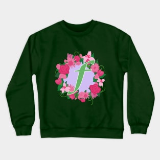 Monogram F, Personalized Floral Initial Crewneck Sweatshirt